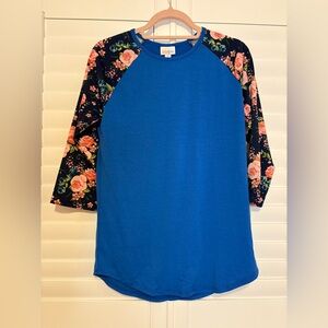 LuLaRoe Randy Top Blue Floral